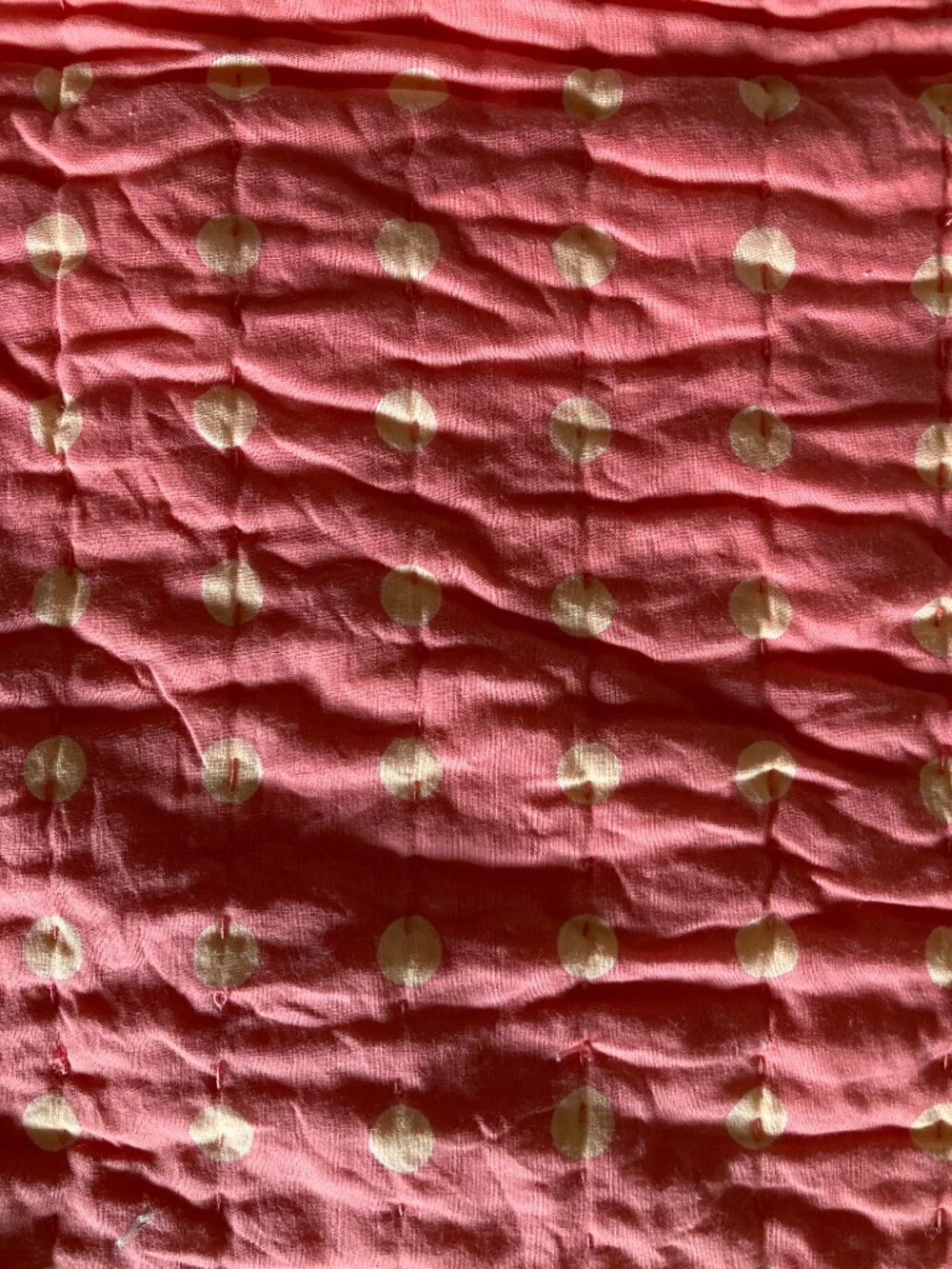 6 new April Cornell quilted floral placemats, coral pink, + 1 used, 7 total